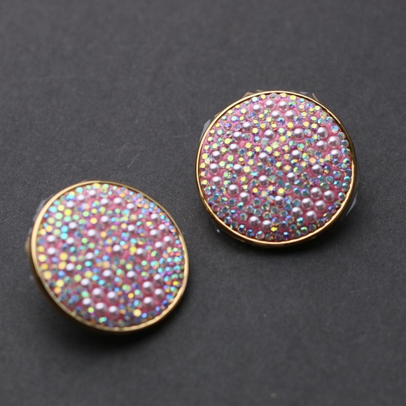 Lele Sadoughi Shimmer Clip-On Button Earrings - Picture 4 of 7
